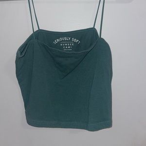green crop top